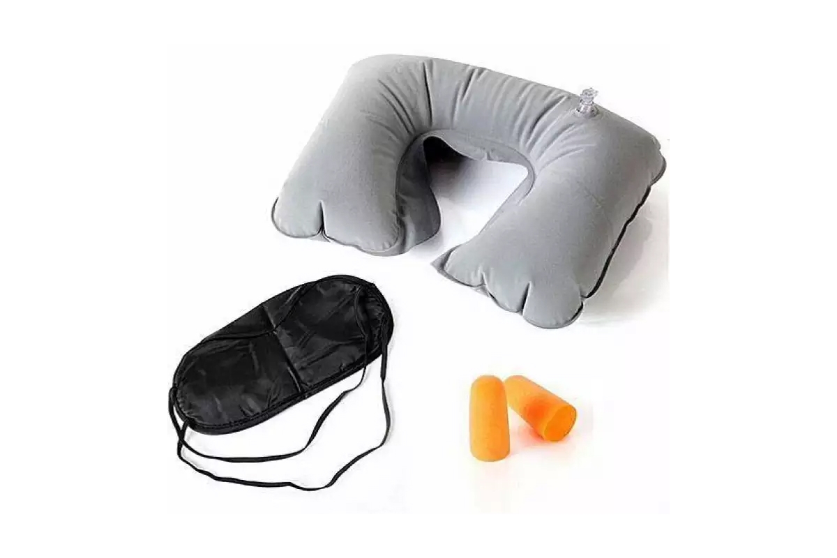 3 in 1 Travel Selection Comfort Neck PIllow Travel Eye Shade Mask Ear Plugs