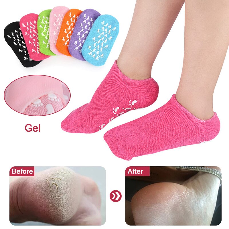 Moisturizing Gel Socks Ultra-Soft Original Gel Socks Moisturizing Socks Spa Gel Soften Socks For Dry Cracked Feet Skins Gel Lining Infused With Essential Oils And Vitamins